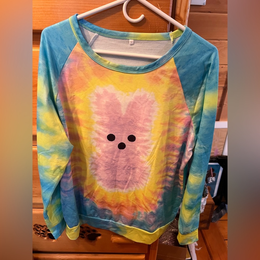 2XL peep tye dye long sleeve